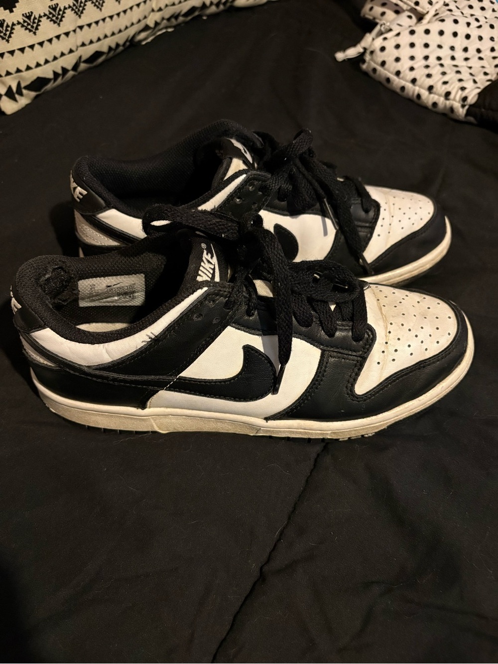 Nike Kids Black and White Low-Top Sneakers